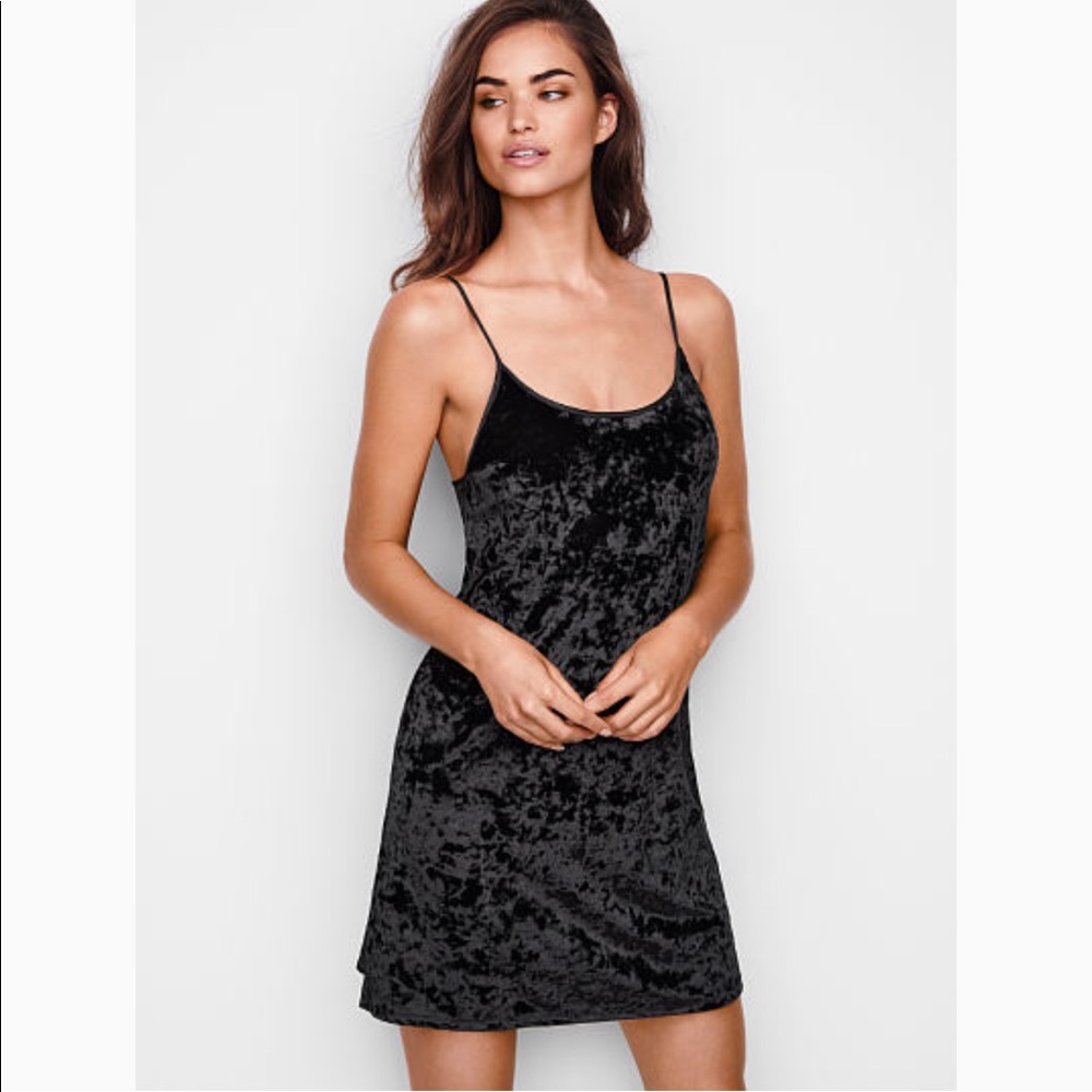Crushed Velvet Slip Dress